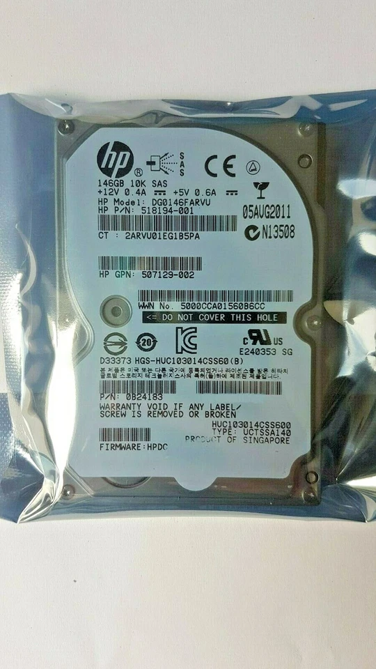 146 GB SAS HP DG0146FARVU Internal 10000 RPM 2.5" Festplatte Neu ⭐️⭐️⭐️⭐️⭐️