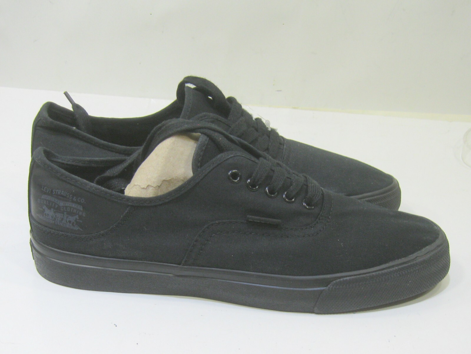 SAOLA Scarpe Levis nere stringate in tela punta tonda UOMO TAGLIA 9 9 5