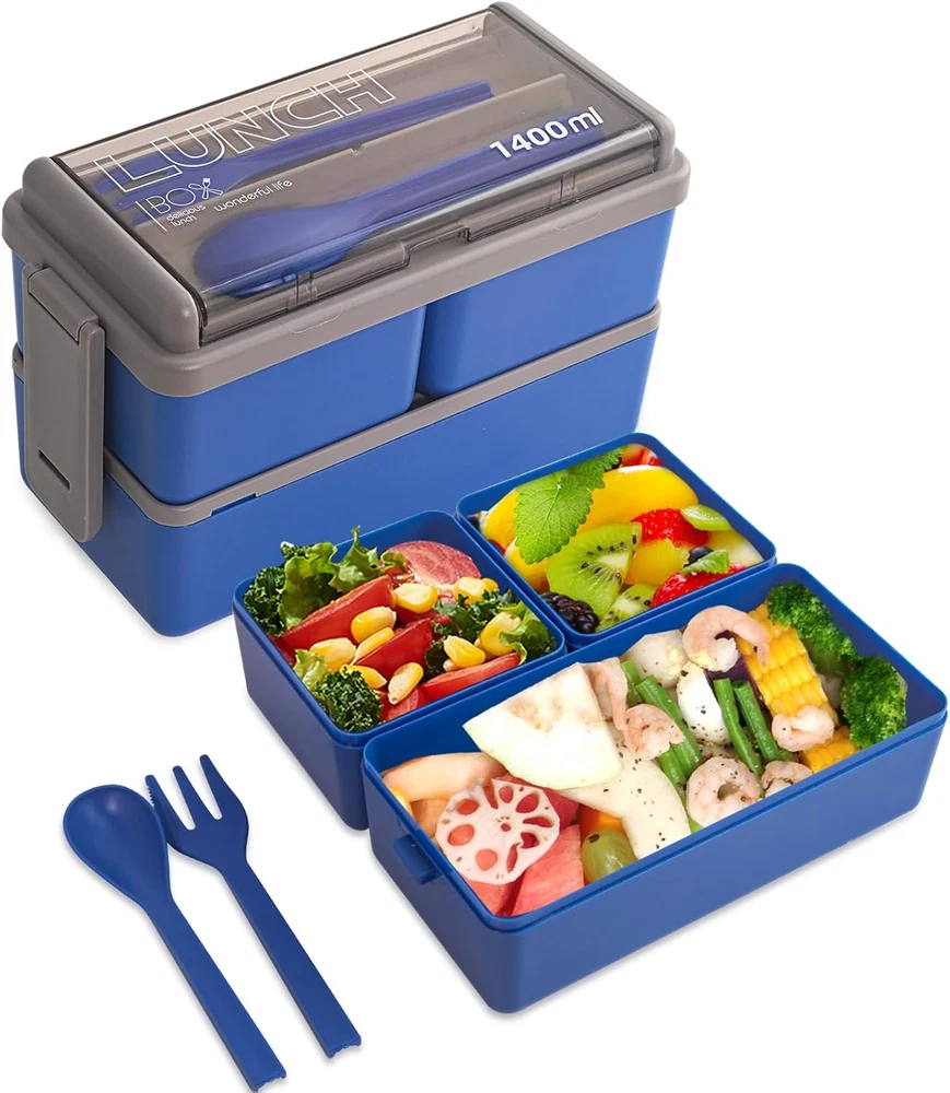 Natraprow Bento Box Adult Lunch Box with Removable Compartments All-in-One Container