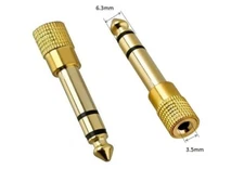 6.3mm 1/4" Male plug to 3.5mm 1/8" Female Jack Stereo Headphone Audio Adapter 