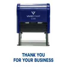 THANK YOU FOR YOUR BUSINESS Self Inking Rubber Stamp (Blue Ink) - Medium