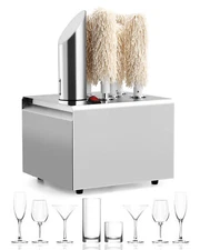 Electric Bar or Winery Wine Glass Polishing Machine ,5 Polishing heads, Silver