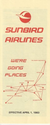 Sunbird Airlines timetable 1983/04/01