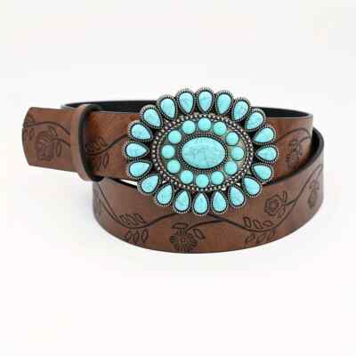 Western Leather Belt in Size 45.5 in Western Icons Tooled Belt | Stetson main image 2