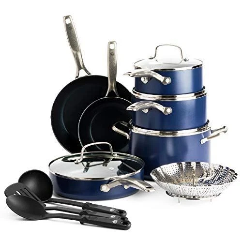Diamond Infused Ceramic Nonstick 14 Piece Cookware Set - Thumbnail 2