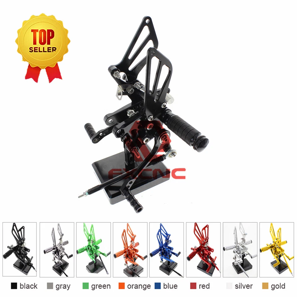 Juego de estriberas negras reposapiés 99-05 USA Fit SUZUKI GSXR750 1996 1997 1998 Foto 3 de 4