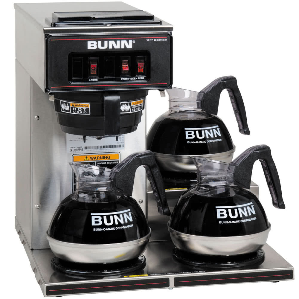 Bunn Vp17-3 Pourover Brewer Machine 3 Warmer Commerical Low 