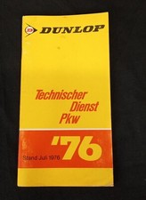 976 Dunlop Tires Vintage German 1 Technical Specification Booklet 88 Pages