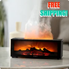 Flame Fireplace Humidifier 🔥 Aromatherapy Essential Oil Diffuser with LED Light