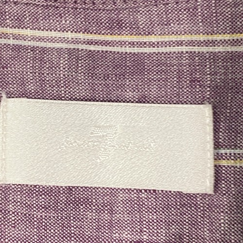 7 For All Mankind Linen Button Up Shirt Size Medium Purple Stripe Short Sleeve - Picture 4 of 10
