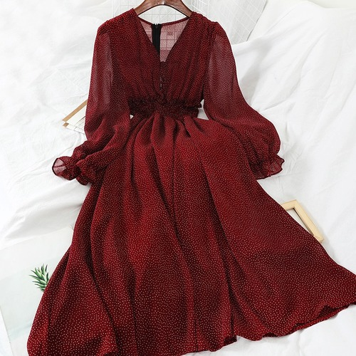 mid calf chiffon dress