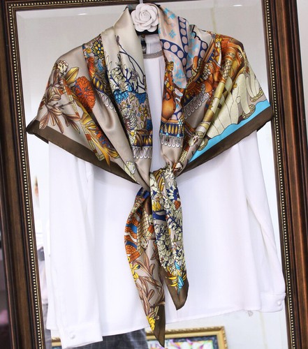 110cm Foulard Femme Carré de Soie ,Écharpe de 100% soie,Châle 16 Momme,Cadeaux - Picture 32 of 66