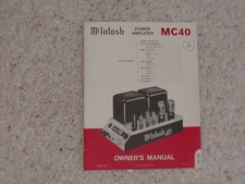 Vintage Original McIntosh MC40 Manual. Good Condition.