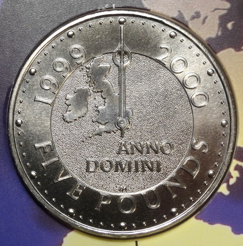 Great Britain 5 Pounds 1999, Millenium Celebration, Gem BU In Package 0413-44 - 第 1/4 張圖片