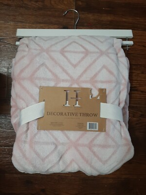 Homespun/ Heritage Decorative Throw Plush Blanket pink Soft