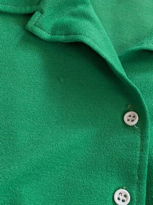 Vintage 60s Sears Polyester Double Knit Button Collar Sleeveless