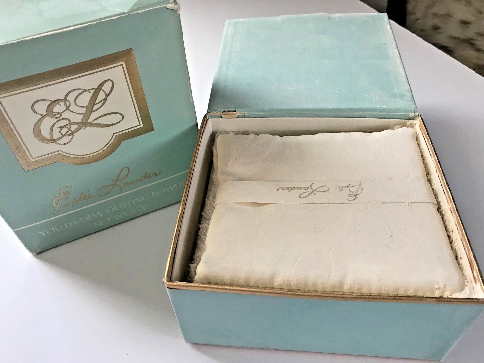 VINTAGE Estee Lauder YOUTH DEW Dusting Powder 9oz Box w/ Puff Rare READ