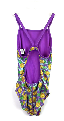 Speedo Girl's Pineapple Print Purple/Yellow One Piece Swimsuit