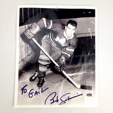 Toronto Maple Leafs 1951 Signed Bob Sabourin Photo Vintage Hockey NHL Original