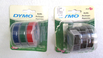 NEW lot of 2 DYMO 3D Plastic Embossing Labels Makers Pack of Refills