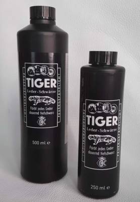 B&E TIGER Lederschwärze Lederfarbe Lederbeize schwarz 500 ml / 250 ml