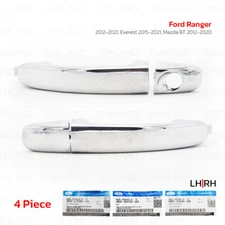 Keyhole + Keyless Front Lh/Rh Door Handle Chrome For Ford Ranger 2012 - 2021