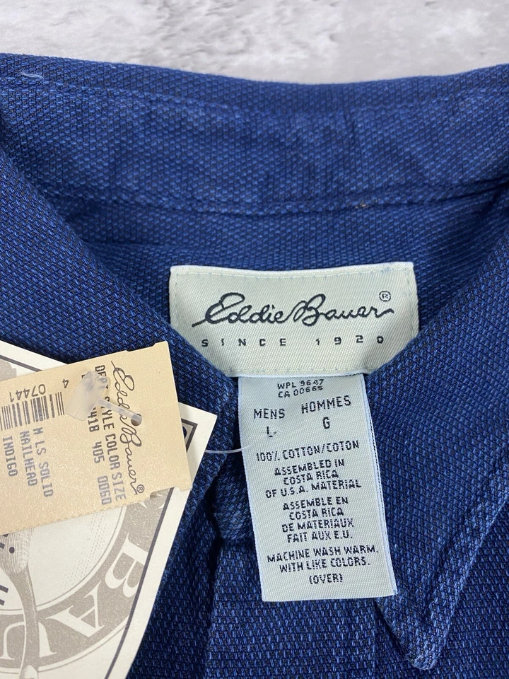 CAMISA VINTAGE AÑOS 90 EDDIE BAUER MANGA LARGA ABOTONADA L NAILHEAD BOLSILLO ÍNDIGO Foto 4 de 4