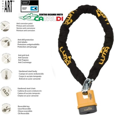 Catena Antifurto Maglia Quadra Cm 100 Moto Scooter Con Lucchetto Antitaglio 84288918 - Foto 7