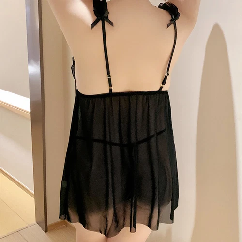 Dessous-Speghetti-Nachtwäsche-Sexy-Damen-Schlafanzug-Spitze-Babydoll-Nachtwäsche M-2XL - Bild 38 von 65
