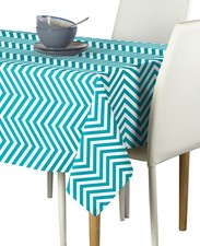 Turquoise Chevron Signature Tablecloths - Assorted Sizes