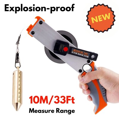 Oil Tank Gauging Tapes Explosion-proof w/ 33ft Brass Plumb Bob for Oil Measure