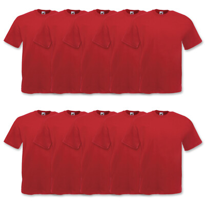 10er Fruit of the Loom Herren T-Shirt Sets Baumwolle Valueweight S M L XL XXL