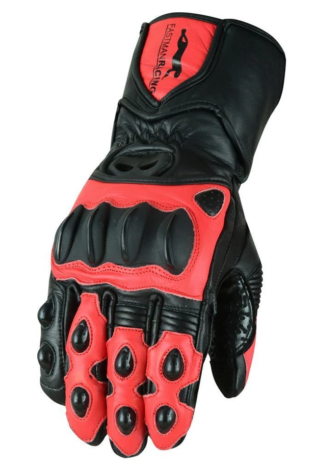 Guantes De Moto De Cuero Para Hombre V PRO RACER Con Protectores Transpirables - Imagen 4 de 4