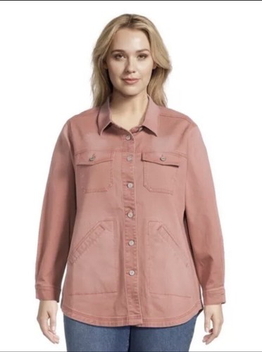 Terra & Sky Women's Plus Size Denim Utility Shacket Size 1x, 2x, 3x, NEW - Bild 1 von 5