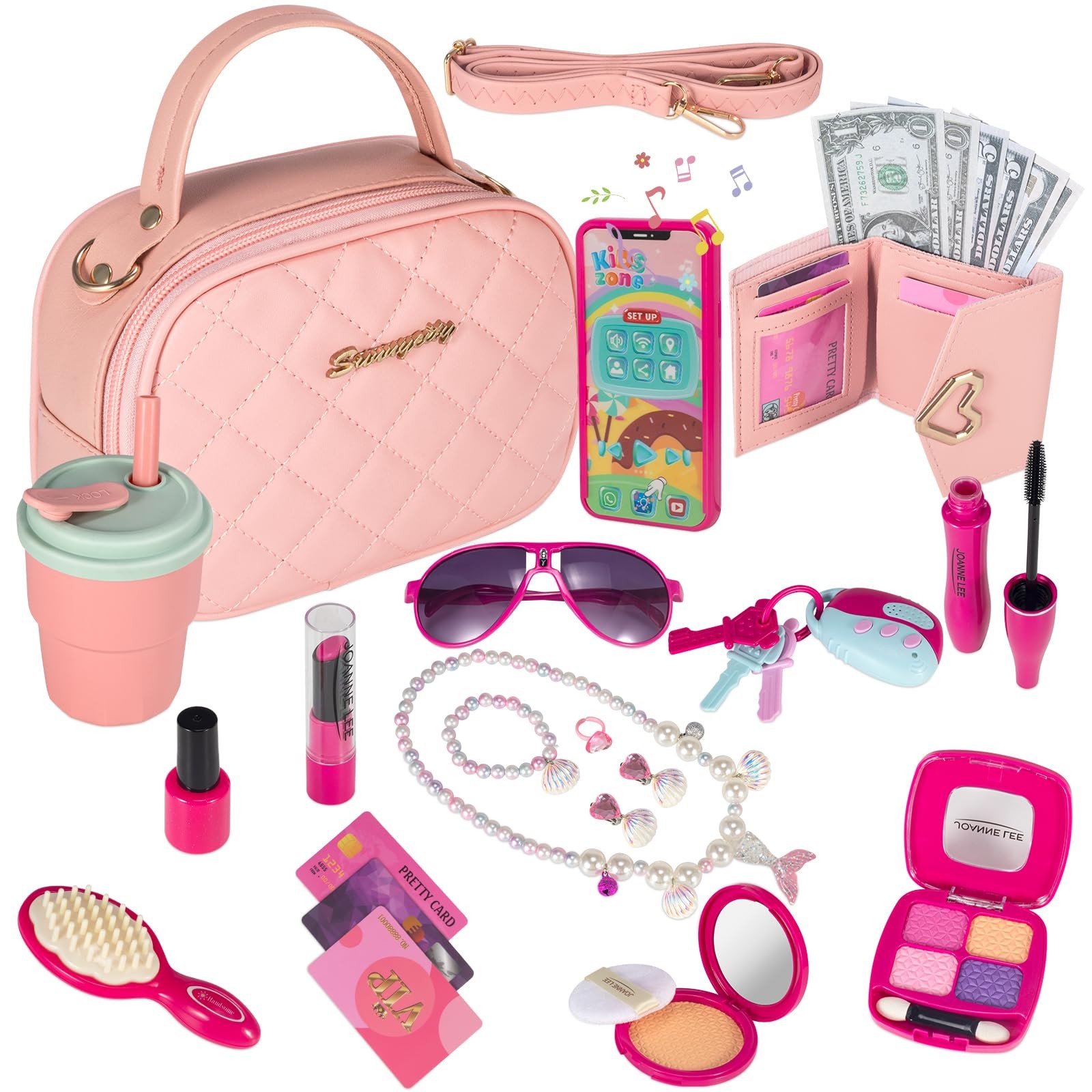 Play Purse for Little Girls, Toddler Purse with Accessories and Pretend Play ...