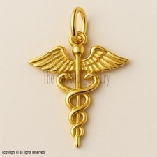 Pendentif Caducée en argent sterling 925, collier breloque symbole médical