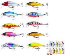 Bass Fishing Lure Lures Kit-Jerkbaits for Shallow Diving Crankbait 45-Degree ...