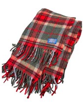 Vintage Pendleton Plaid Fringe Blanklet Throw Red Green