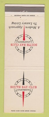Matchbook Cover - South Bay Apartments Los Angeles Torrance San Jose CA