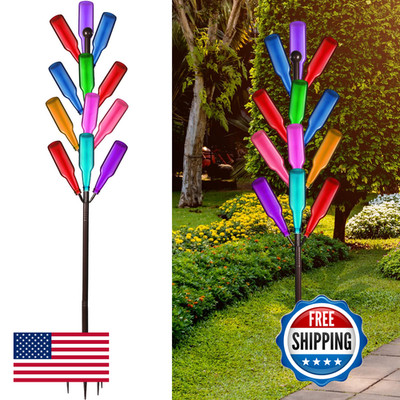 Therwen Bottle Tree Holds 12 Glass Bottles 5.25 Ft Garden Colorful Decorative