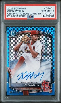 2025 BOWMAN CHROME PROSPECT AUTOS #CPACL CHEN-WEI LIN 93/150 PSA 10 AUTO 10