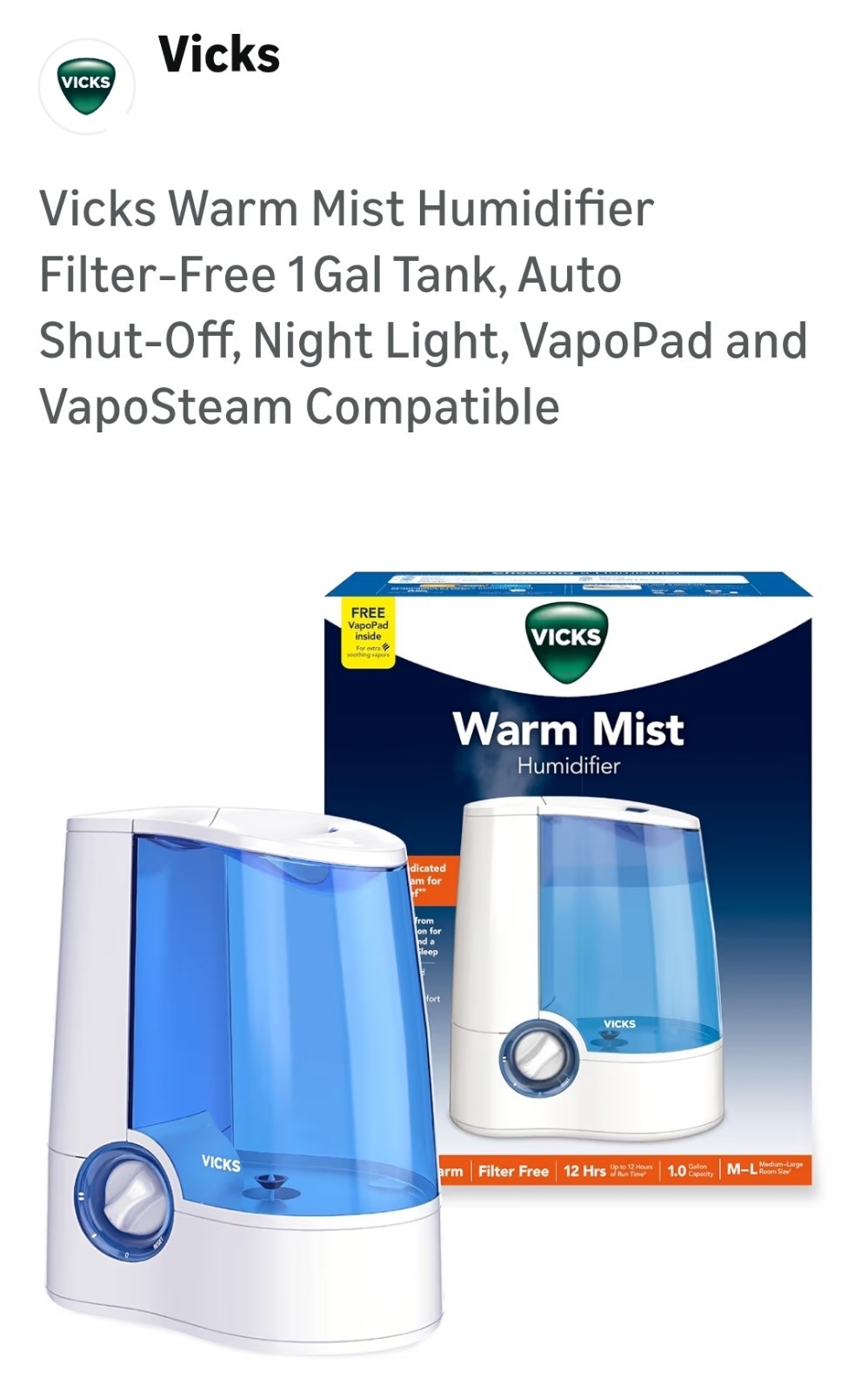 Filter‑free 1 gal Tank, Auto Shut‑off, Night Light...