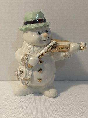 Mikasa Porcelain Holiday  Snowman Figurine Playing a Violin.