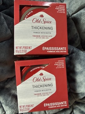TWO Old Spice Hair Thickening Pomade for Men, Medium Hold Low Shine, 2.22 oz