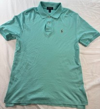 Polo Ralph Lauren Boys XL 18-20 Shirt Teal Green Flesh Pony Soft Touch