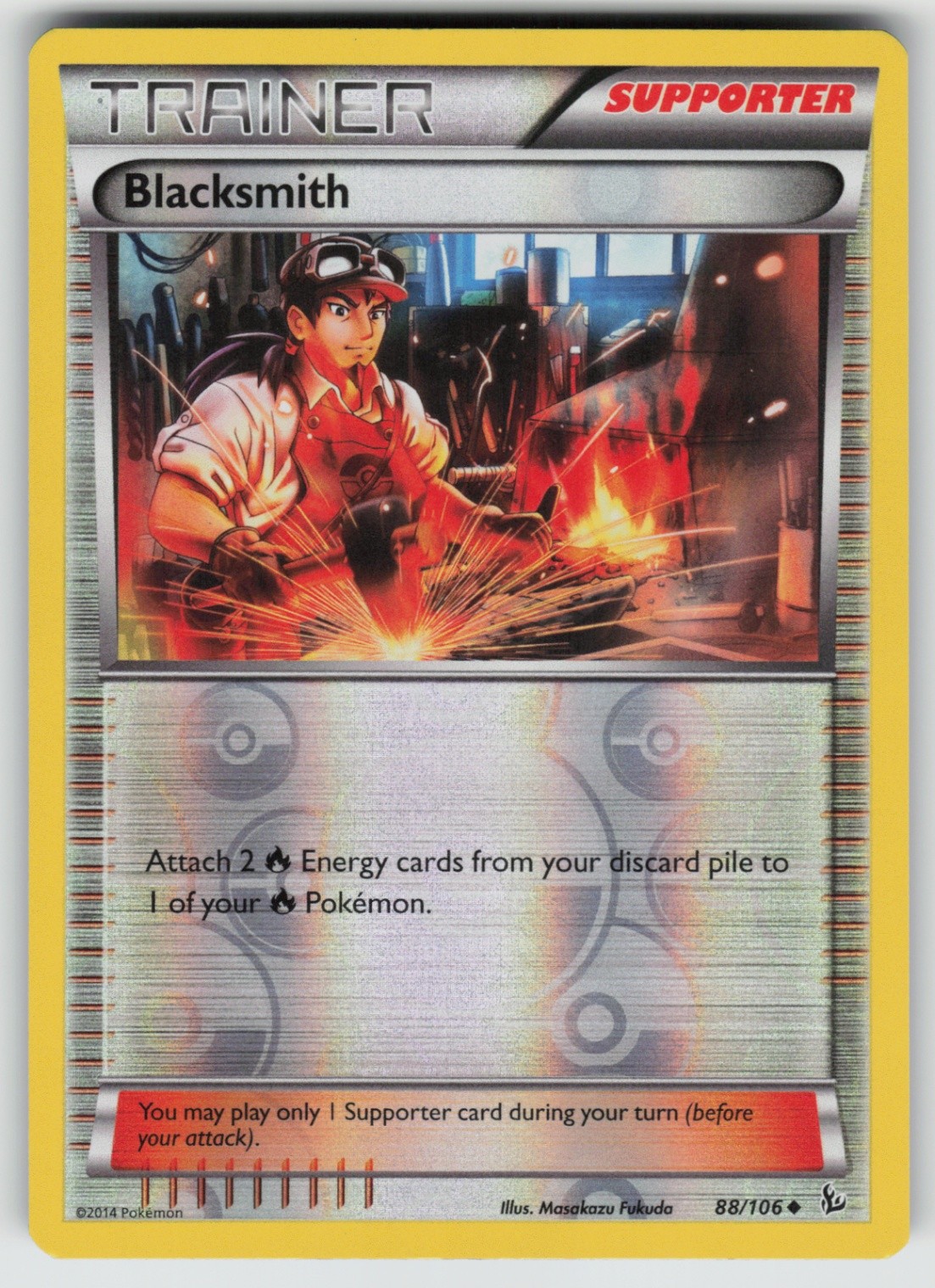 Blacksmith Uncommon XY - Flashfire 88/106 LP Reverse Holo