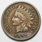 1897 1c Indian Head Cent - RAW - Nice Detail / Late 1800's Penny