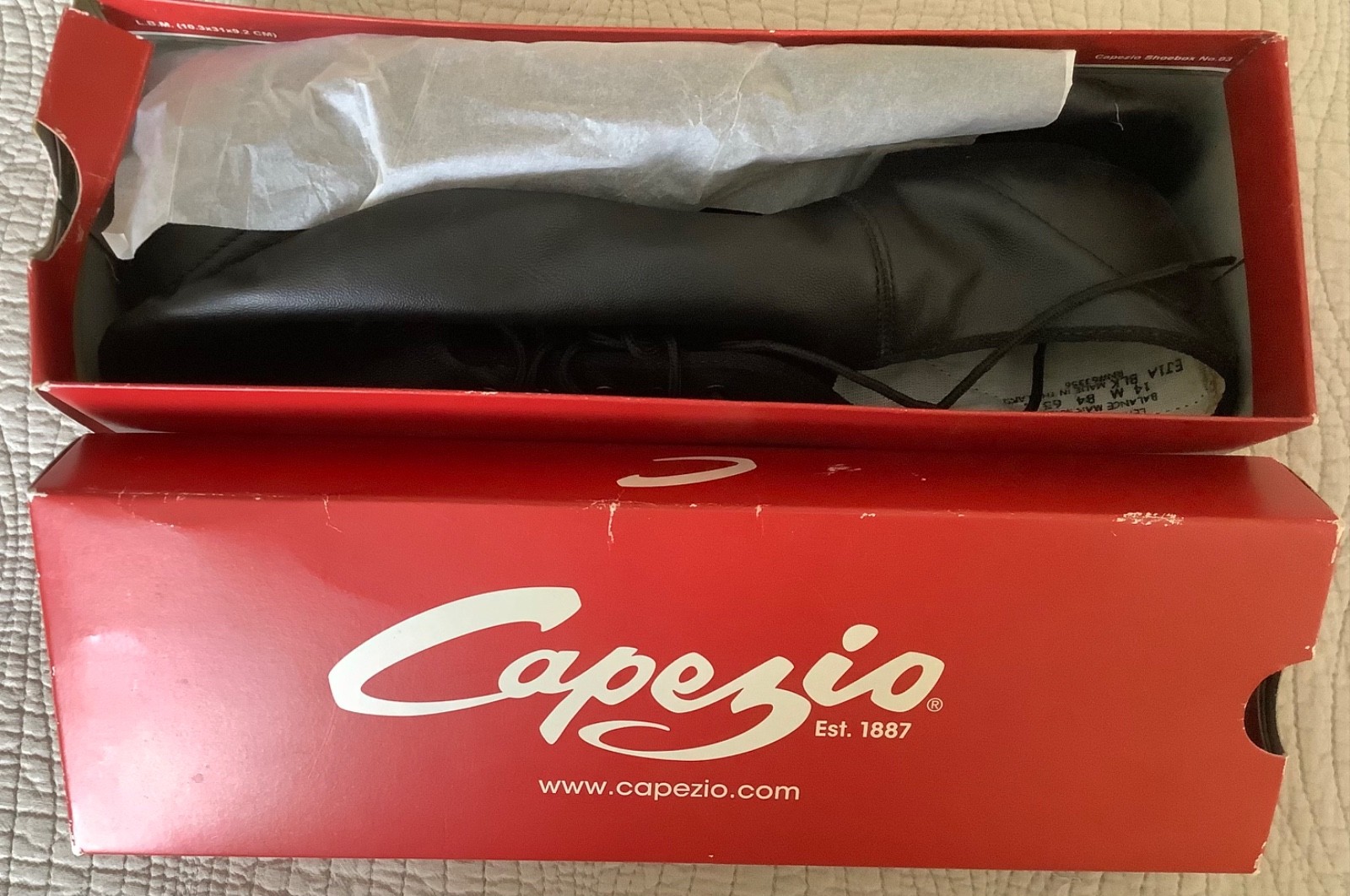 Capezio Economy Jazz Oxford EJ1A Black Size 14 M Adult Jazz Dance Shoes, NEW