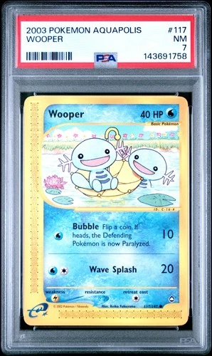 2003 POKEMON AQUAPOLIS #117 WOOPER PSA 7