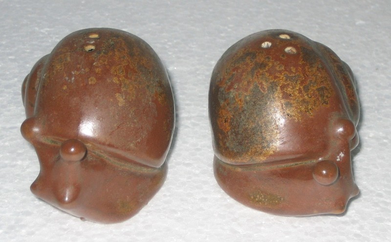 ENSCO BROWN SNAIL SALT & PEPPER SHAKERS MADE IN JAPAN w/LABELS
